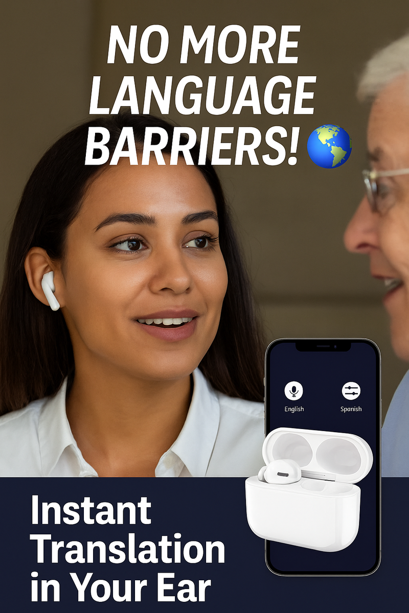 2025 New Arrival - Ear Clip Style Bluetooth Translation Headset With Touch Screen