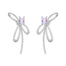 Aurora Ribbon Bow Small Sugar Cube Earrings