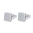European And American Men's And Women's Pure Silver Square Earrings