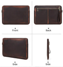 Retro Crazy Horse Leather Notebook Zipper Computer Bag - Gulf Trend